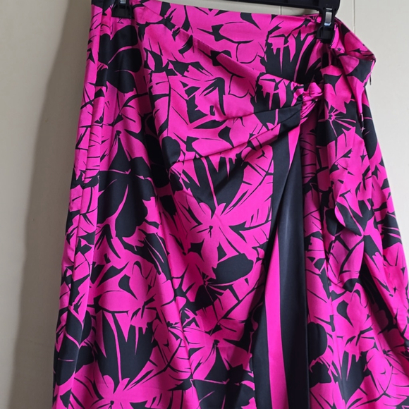 MICHEAL Micheal Kors Palm Print Faux Wrap Midi Skirt 12 - Picture 7 of 13